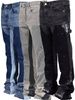 Men's Clothing High Street Oily Old Skull Dragon Claw Style Red Ear Straight Jeans For Men Niche Design_mkmklike.com