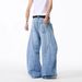 "Men's High Street Washed Ripped Jeans – Relaxed Wide-Leg Fit With Distressed Details (Summer Streetwear, Vintage Fading, Comfortable & Stylish)"_mkmklike.com
