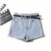Women's High-Waisted Denim Shorts Summer 2022 Style Loose Fit Slimming Rolled up Hem A-Line Wide Leg Hot Pants Hot Girl Look_mkmklike.com