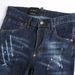 DSQ New European And American Style Punk Embroidered Frayed Painted Stretch Skinny Men's Jeans Trendy D4014_mkmklike.com