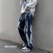Suitable For All Seasons High Street Vibe INS Trend Brand Tie-Dye Jeans Men's American Hip-Hop Straight Pants Autumn_mkmklike.com