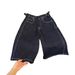 Men's American Retro Dark Blue Wide Leg Denim Shorts Loose Fit High Street Style Versatile Straight Leg Five Point Pants New Summer_mkmklike.com