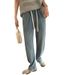 Women's Clothing Wide Leg Pants Versatile High Waist Drape Drawstring Loose Straight Pants_mkmklike.com