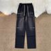 Spring And Autumn Men's Jeans Trendy Brand Ins Zipper Design Sense Pants Straight American High Street Ruffian Handsome Tooling Pants_mkmklike.com