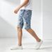 Men's Splatter Print Stretch Denim Shorts – Trendy & Comfortable (Sizes S-2XL)_mkmklike.com