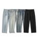 Men's Stretch Jeans Wear Archer0603 American Style Washed Distressed Yellow Mud Dyed High Street Straight Leg Pants Summer Trendy_mkmklike.com