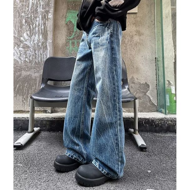 Vintage Lightning Crack Jeans –Lightning Crack Distressing And Distressed Washed Wide-Leg Denim (S-3XL)_mkmklike.com