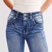 Women's High-Waisted Embroidered Skinny Jeans – Stretch Denim With Gothic Stitching (S-XXL, Light Blue, Cotton Blend, Slim Fit, Gothic Streetwear)_mkmklike.com