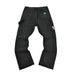 Men's Clothing Loose Straight Leg Work Jeans Trendy High Street Style Splatter Paint Trousers ( Black)_mkmklike.com