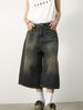 Denim Shorts Versatile Loose Wide Leg Straight Cropped Trousers_mkmklike.com