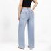Women's Clothing High Waisted Stretch Wide Leg Trousers, New Style, Hip Lifting Jeans, Street Fashion, Slim Fit, With Pockets, Loose Fit._mkmklike.com