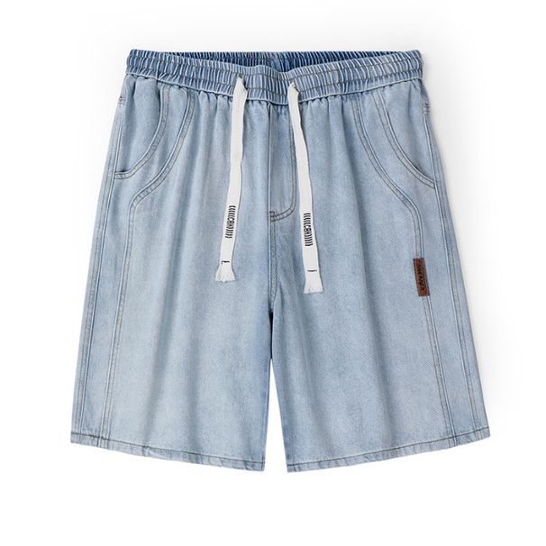 Men's Retro Style Straight Leg Jeans Loose Fit Trendy Wide Leg Casual Five Point Pants High Street Style Clean Fit For Summer_mkmklike.com