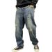 Men's American Casual Washed Retro Ripped Jeans Straight Leg Loose Trendy Wide Leg Dad Pants_mkmklike.com