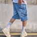 Men's Summer Shorts Stylish Casual Denim Mid-Length Tight Fit Cotton Stretch-Free Washed Streetwear_mkmklike.com
