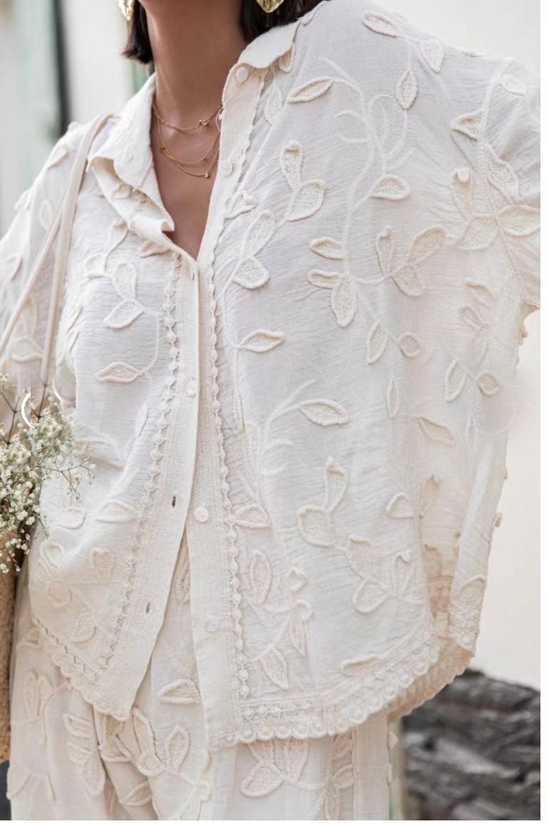 Women's Clothing Fashionable Silk Cotton Jacquard Two-piece Set _mkmklike.com