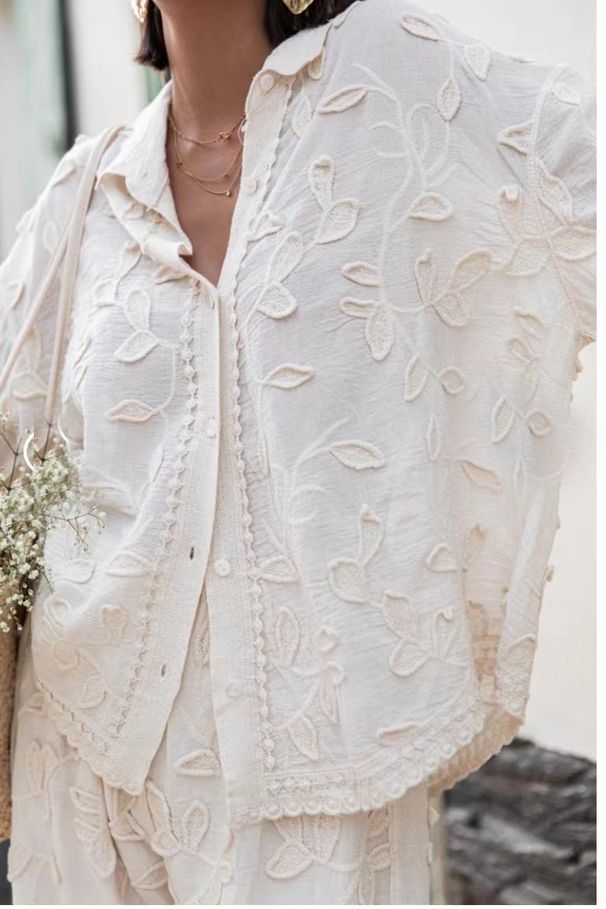 Women's Clothing Fashionable Silk Cotton Jacquard Two-piece Set _mkmklike.com