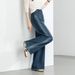 Xinge Niche Design Straight-Leg Jeans For Women, New Spring Collection, Patchwork Shadow Slimming High-Waisted Washed_mkmklike.com