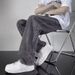 Men's Black Gray Denim Jeans Spring Style Cleanfit Loose Wide Leg Mid Waist Casual Trousers Trendy Retro Hong Kong Style_mkmklike.com
