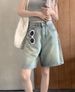 Women's Clothing Denim Shorts Trendy And Versatile Summer Thin New Style High Waist Loose Straight Slimming Shorts_mkmklike.com