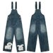 Men's Clothing American Retro Washed Fun Animal Denim Overalls For Men And Women Casual Loose Design One Piece Jeans_mkmklike.com