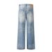 Men's Clothing American High Street Washed Gradient Denim Trousers Men's Distressed Loose Daddy Pants Versatile Casual Wide Leg Straight Pants_mkmklike.com