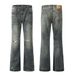Men's Clothing Ripped Flared Jeans Distressed Vintage Blue Flared Jeans For Men & Women - Retro Slim Fit Stretch Denim Pants With Ripped Details_mkmklike.com