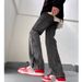 Men's Clothing Heavyweight Black Straight Leg Jeans Slightly Flared Casual Long Pants Mid Waist High Street Versatile Denim_mkmklike.com