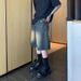 Street Style Distressed Washed Denim Shorts – Men’s Slimming Straight Leg Retro Shorts With Five-Pocket Design_mkmklike.com