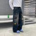 Men's Clothing Trendy Loose Straight Blue Washed Jeans Midweight Skinny Wide Leg Cotton Pants Machine Washable Long Mid Waist_mkmklike.com