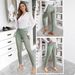 Voya Women's Clothing Hot Selling Elastic Temperament Fashionable Jeans Slim Fit Small Feet Mid Waist Slimming Versatile Pants_mkmklike.com