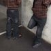 Vintage-Inspired Low-Rise Flared Jeans – Retro Washed Denim Pants With Button Fly, Polyester Blend (Sizes S-Xl, Light Blue/Black)_mkmklike.com