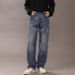Men's Clothing Trendy Washed Printed Straight Jeans For Men Slightly Loose And Comfortable American Style Autumn And Winter Long Pants For Men_mkmklike.com