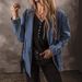 Women's Slim Fit Denim Jacket With Notched Lapel Single Button Open Front Casual Blazer For Spring & Fall_mkmklike.com