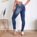 Embroidered Slim-Fit Jeans – Stretchy Mid-Rise Skinny Denim With Floral Detailing (Blue)_mkmklike.com