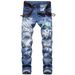 Men's Stretch Printed Jeans With 3D Patterns - Slim Fit Denim Pants For Streetwear & Casual Style_mkmklike.com