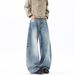 Men's Vintage Washed Denim Jeans Relaxed Wide-Leg Fit Airplane Buckle Detail High Cotton Content Streetwear Blue S-XXXL_mkmklike.com
