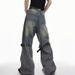 Small Niche Distressed Waisted 3D Splicing Design, American High Street Trendy Brand Micro Flared Jeans For Men_mkmklike.com