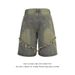 Men's Summer High Street Loose Straight Leg Denim Shorts Distressed Style Edgy Five Point Pants Youth American Fashion_mkmklike.com