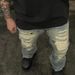Men's Distressed Washed Ripped Jeans High Street Grunge Style Patchwork Splatter Paint Loose Straight Leg Flared Hem_mkmklike.com