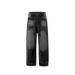 Vintage Washed Straight Leg Denim Pants For Men - Classic Relaxed Fit Jeans With Distressed Details For Casual Streetwear_mkmklike.com