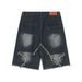 Men's Clothing Summer Shorts Stars Distressed Loose Five Point Pants Trendy Straight Jeans For Men_mkmklike.com
