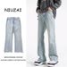 Men's Clothing Flared Jeans Spring And Autumn All Match Slim Large Size Straight Wide Leg Pants_mkmklike.com