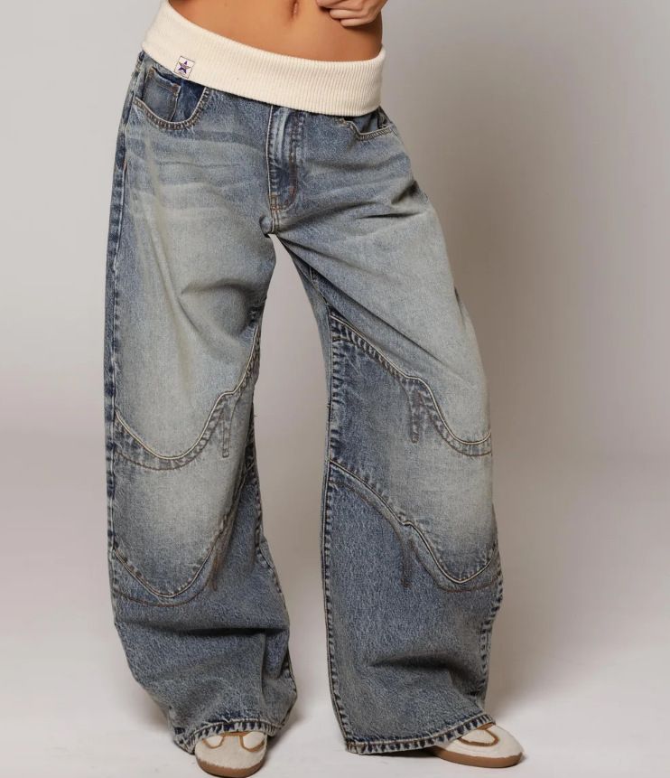 "Vintage Washed Blue Jeans - Relaxed Straight Fit Unisex Denim Pants (S-2XL)"_mkmklike.com