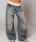 "Vintage Washed Blue Jeans - Relaxed Straight Fit Unisex Denim Pants (S-2XL)"_mkmklike.com