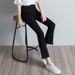 Korean-style High-waisted Cropped Flared Jeans For Women, Stretchy Slimming With Frayed Edges And Tassel Details_mkmklike.com