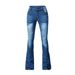 Women's Clothing Jeans Tight Elastic Tassel Flared Pants Trousers Solid Color Jeans_mkmklike.com