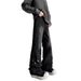 Men's Clothing Deconstructed Button-Fly Jeans - American High Street Style Straight Leg Pants With Raw Hem & Distressed Details (S-3XL, Black/Blue)_mkmklike.com