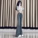 Vintage Jeans For Women Summer 2024 New Trendy Brand Slimming High Waist Flared Long Pants_mkmklike.com