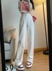 White Narrow Wide-Leg Straight Jeans Autumn Winter New High-Waisted Slimming Petite Draped Floor-Length Pants For Women_mkmklike.com