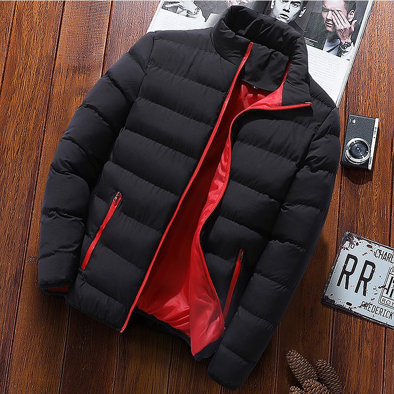 Mens Winter Jackets Fashion Casual Windbreaker Stand Collar Thermal Coat Outwear Oversized Outdoor Camping Jacket Male Clothes_mkmklike.com
